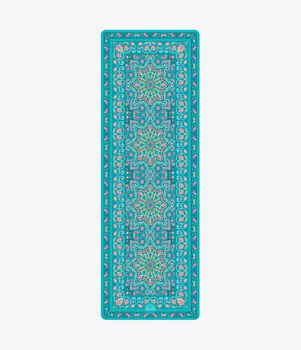 MARRAKESH podložka na jógu v designu orientálního koberce v barvě tyrkysové