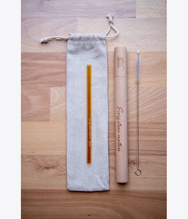 Skleněné brčko 8 mm ŽLUTÉ