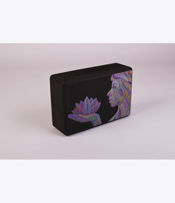 Cihlička na jógu černá LOTUS BLOSSOM