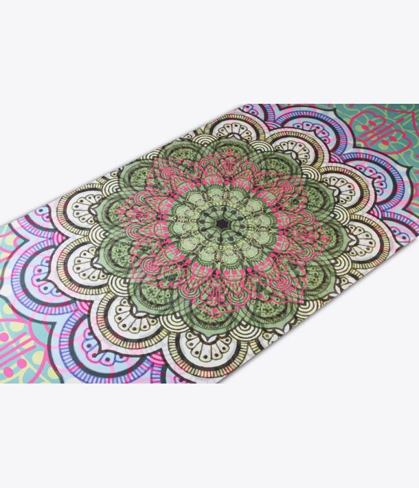 YOGGYS [SUCCULENT MANDALA] zelená designová jógová podložka s mandalou 