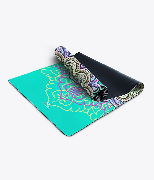 YOGGYS [SUCCULENT MANDALA] zelená designová jógová podložka s mandalou