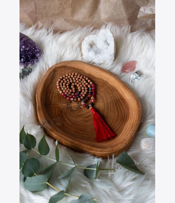 Meditační mala - turmalín a rudraksha