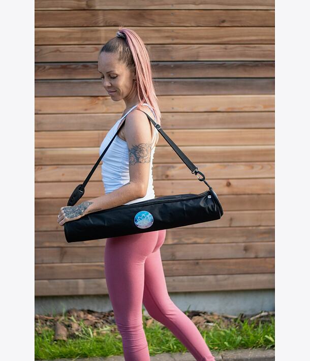YOGGYS - YOGA BAG black, černá cestovní taška na jógamatku, černá taška na jógovou podložku 