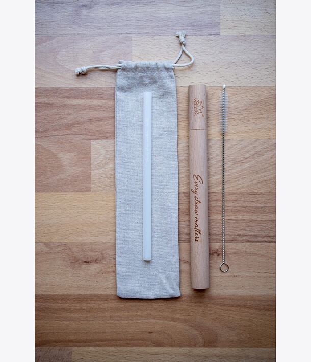 Skleněné brčko 10 mm BÍLÉ