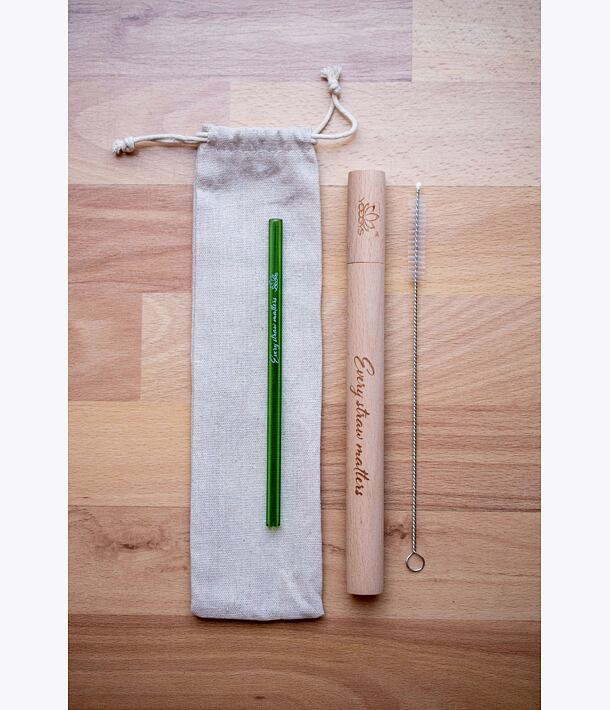 Skleněné brčko 8 mm ZELENÉ