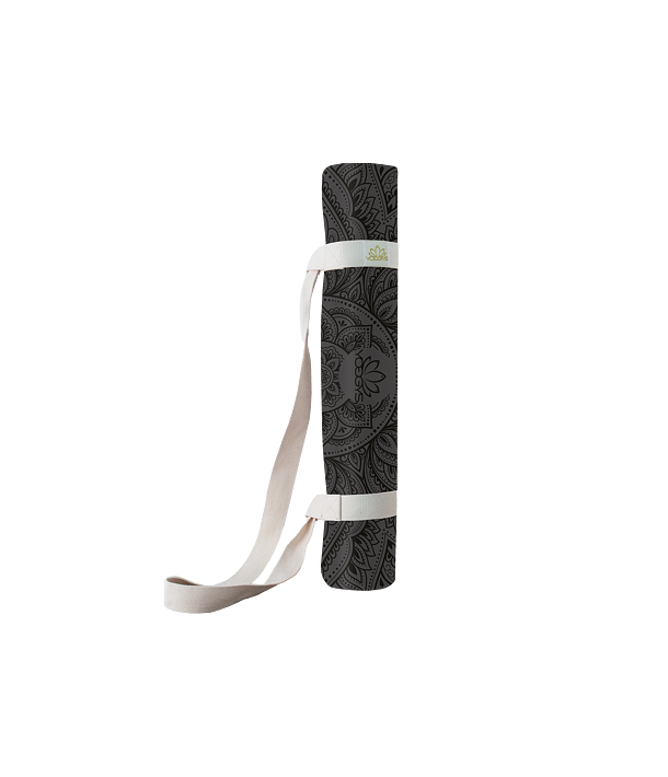 Neklouzavá profesionální podložka na jógu MANDALA BLACK černá s mandalou