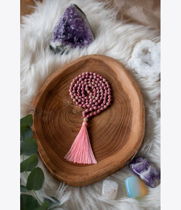 Meditační mala - rodonit