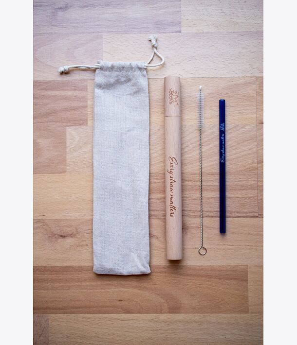 Skleněné brčko 8 mm MODRÉ