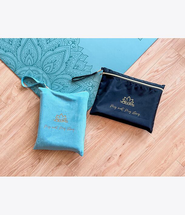 Luxusní přenosná taška na cestovní podložku tyrkysová a černá