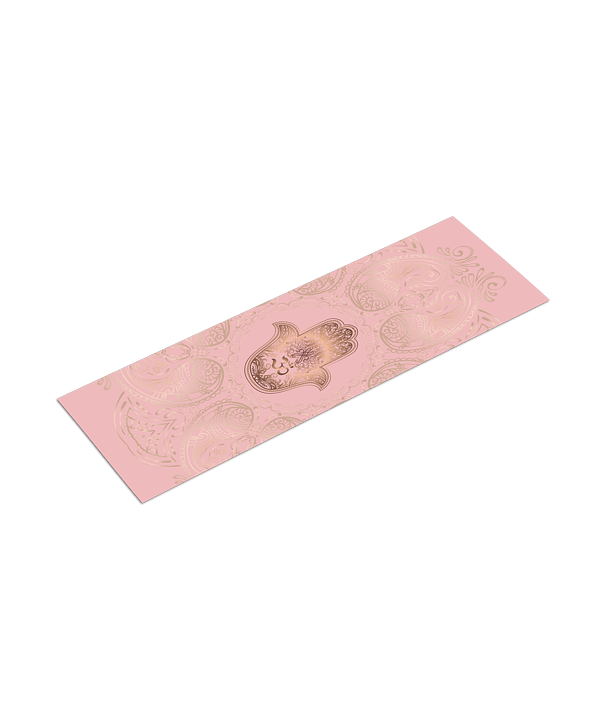 YOGGYS [HAMSA LOVE] růžová designová jógová podložka s HAMSOU 