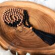 Meditační mala - onyx a rudraksha