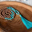 Meditační mala - akvamarín a rudraksha