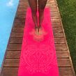 YOGGYS [HAMSA GYPSY SOUL] růžová designová jógová podložka s HAMSOU, balanc