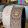 Kruh na jógu DARK MANDALA NATURAL a korková cihlička s mandalou