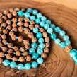 Meditační mala - akvamarín a rudraksha