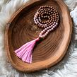 Meditační mala - růženín a rudraksha