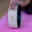 Kruh na jógu WHITE MANDALA NATURAL korkový s bílou mandalou