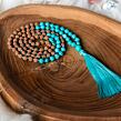Meditační mala - tyrkys a rudraksha