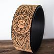 Kruh na jógu DARK MANDALA NATURAL a korková cihlička s mandalou