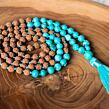 Meditační mala - tyrkys a rudraksha