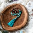 Meditační mala - akvamarín a rudraksha