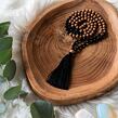 Meditační mala - onyx a rudraksha
